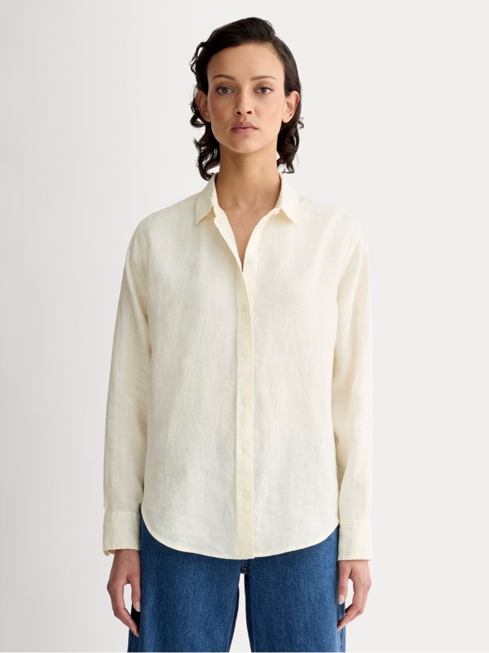 New Everlane THE MUST-HAVE SHIRT IN LINEN Bone Size 6 Coastal Quiet Luxury